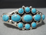 Important Vintage Native American Navajo Verdy Jake Turquoise Sterling Silver Bracelet-Nativo Arts