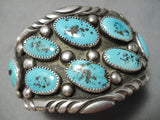 One Of The Biggest Best Vintage Native American Navajo Turquoise Sterling Silver Bracelet-Nativo Arts