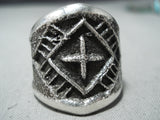 Exceptional Navajo Sterling Silver Cross Ring Native American-Nativo Arts