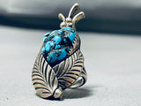 Jesse Monongye Very Important Vintage Native American Hopi Turquoise Sterling Silver Ring-Nativo Arts