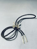 One Of The Most Detailed Native American Navajo Toad Sterling Silver Bolo Tie-Nativo Arts