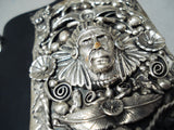 Phenomenal Navajo Native American Sterling Silver Chieftain Bowguard-Nativo Arts