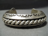 Alfred Lee Vintage Native American Navajo Very Heavy Sterling Silver Bracelet Cuff-Nativo Arts