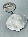 Massive Vintage Native American Zuni Turquoise Inlay Sterling Silver Tree Pendant Pin-Nativo Arts