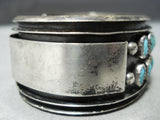Superior Vintage Native American Navajo Two Row Turquoise Sterling Silver Channel Bracelet-Nativo Arts