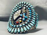 The Best Johnny Mike Vintage Native American Navajo Turquoise Sterling Silver Inlay Bracelet-Nativo Arts