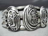 Intricate And Thick!! Vintage Hopi/ Native American Navajo Sterling Silver Bracelet Cuff-Nativo Arts