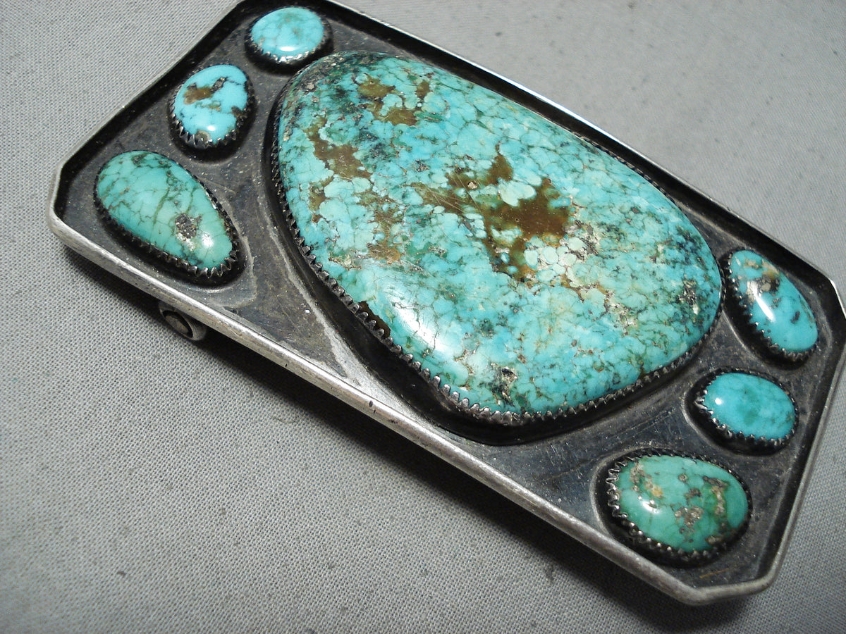 Colossal Heavy Vintage Native American Navajo Turquoise Sterling Silve ...