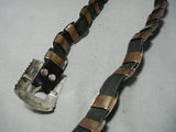 Extreme Detail Vintage Native American Navajo Kingman Turquoise Sterling Silver Concho Belt Old-Nativo Arts