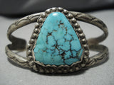 Remarkable Vintage Native American Navajo Spiderweb Turquoise Sterling Silver Bracelet Old-Nativo Arts