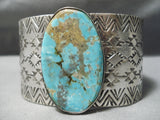 Wide Huge Native American Navajo Native Ameircan Huge Turquoise Sterling Silver Bracelet-Nativo Arts