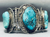 Museum Vintage Native American Navajo Old Morenci Turquoise Sterling Silver Bracelet-Nativo Arts