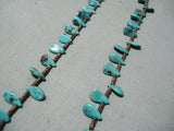 Native American Tears Of Joy Vintage Santo Domingo Turquoise Sterling Silver Necklace-Nativo Arts