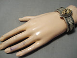 Important Vintage Native American Navajo Agate Darrell Victor Sterling Silver Bracelet-Nativo Arts