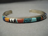 Important Vintage Native American Navajo Lorraine Long Turquoise Sterling Silver Bracelet-Nativo Arts