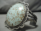 One Of The Best Vintage Native American Navajo #8 Turquoise Sterling Silver Bracelet Old-Nativo Arts