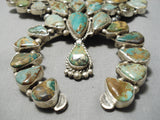 512 Grm Vintage Native American Navajo Royston Turquoise Sterling Silver Squash Blossom Necklace-Nativo Arts