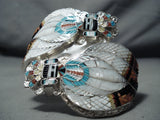 One Of The Finest Inlay Native American Zuni Turquoise Sterling Silver Bracelet-Nativo Arts