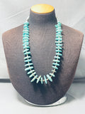 Fantastic Vintage Native American Navajo Kingman Turquoise Sterling Silver Necklace-Nativo Arts