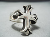 Superlative Navajo Sterling Silver Cross Ring Native American-Nativo Arts
