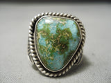 Importanrt Vintage Native American Navajo Carico Lake Turquoise Sterling Silver Ring-Nativo Arts