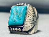 Heavy Mens Vintage Native American Navajo 31 Gram Turquoise Sterling Silver Ring-Nativo Arts