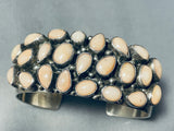 Most Unique Vintage Native American Navajo Pink Shell Cluster Sterling Silver Bracelet-Nativo Arts