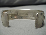 Stunning Vintage Native American Navajo 14k Gold Convex Sterling Silver Bracelet-Nativo Arts