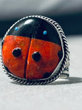 Important Ben Begaye (d.)amazing Native American Navajo Sterling Silver Ladybug Ring-Nativo Arts