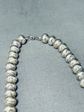 Authentic Vintage Native American Navajo Sterling Silver Bead Necklace-Nativo Arts