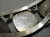 Scarce Vintage Native American Navajo Blue Warrior Turquoise Sterling Silver Bracelet Old-Nativo Arts