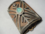 Early Vintage Native American Navajo 1920's/30's Green Turquoise Sterling Silver Ketoh Bracelet-Nativo Arts