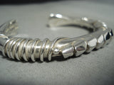 Authentic Wire Orville Tsinnie Vintage Native American Navajo Sterling Silver Bracelet-Nativo Arts