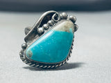 Beautiful Vintage Native American Navajo Turquoise Sterling Silver Ring Old-Nativo Arts