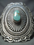 Amazing Native American Navajo 8 Turquoise Sterling Silver Huge Bracelet-Nativo Arts