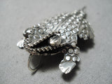 Amazing Navajo Sterling Silver Toad Pin Pendant Native American-Nativo Arts