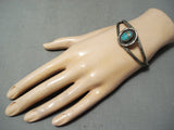 Wonderful Vintage Native American Navajo Damale Turquoise Sterling Silver Bracelet Old-Nativo Arts