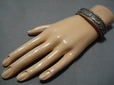 Astonishing Vintage Native American Navajo Francis Sterling Silver Kokopelli Bracelet Old-Nativo Arts
