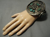 Best Vintage Native American Navajo Turquoise Kachina Sterling Silver Bracelet Old Cuff-Nativo Arts