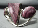 Custom Native American Navajo Purple Spiny Oyster Sterling Silver Bracelet-Nativo Arts