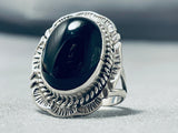 Fabulous Betty Smith Native American Navajo Black Onyx Sterling Silver Ring-Nativo Arts