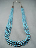 Tremendous Navajo Turquoise Sterling Silver Necklace Native American-Nativo Arts