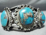 Ideal Museum Quality Vintage Native American Navajo Morenci Turquoise Sterling Silver Bracelet-Nativo Arts