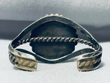 Natural Nature Scene Vintage Native American Navajo Petrified Wood Sterling Silver Bracelet-Nativo Arts