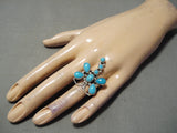 Expressive Navajo Sleeping Beauty Turquoise Sterling Silver Native American Ring-Nativo Arts
