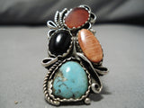 Important Liz Pm Vintage Navajo Turquoise Sterling Silver Native American Ring-Nativo Arts