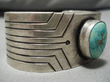 Important Vintage Native American Navajo Clarence Lee Apache Turquoise Sterling Silver Bracelet-Nativo Arts