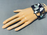 Flying Magnificent Eagle Vintage Native American Zuni Turquoise Sterling Silver Bracelet-Nativo Arts