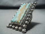 Massive San Felipe 8 Turquoise Sterling Silver Ring-Nativo Arts