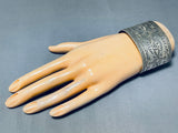 Best All Silver Vintage Native American Navajo Oscar Alexius Sterling Silver Wide Bracelet-Nativo Arts